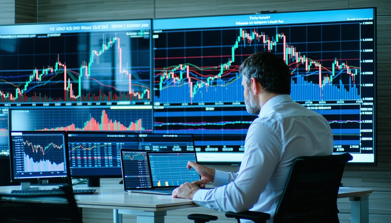 Analyst reviewing financial market trends